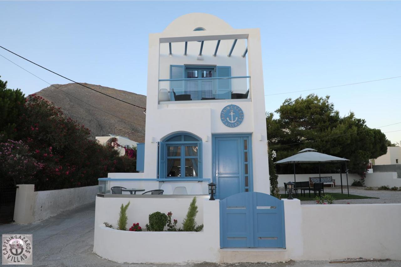 Located By The Sea One Beachfront Private Captain Lazaros Pool Villa With Loft In 750Sqm Spacious Private Plot-Jacuzzi-Sunrelax-Furnished Terace-Gazebo-Private Parking,Sleep 3 Adults And 2 Children, Just Steps From The Black Beach-Seaview Perissa  Esterno foto