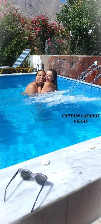 Located By The Sea One Beachfront Private Captain Lazaros Pool Villa With Loft In 750Sqm Spacious Private Plot-Jacuzzi-Sunrelax-Furnished Terace-Gazebo-Private Parking,Sleep 3 Adults And 2 Children, Just Steps From The Black Beach-Seaview Perissa  Esterno foto