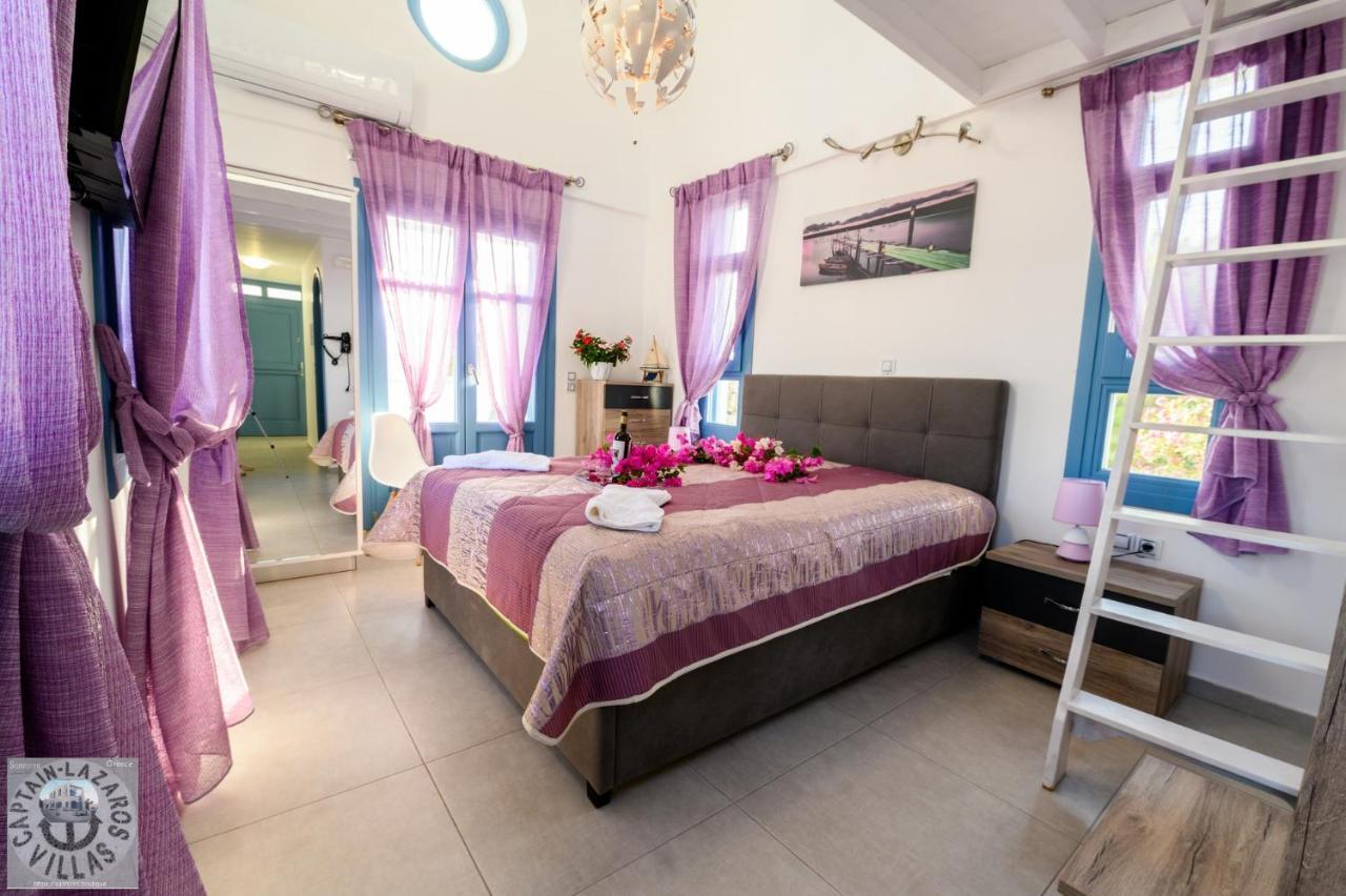Located By The Sea One Beachfront Private Captain Lazaros Pool Villa With Loft In 750Sqm Spacious Private Plot-Jacuzzi-Sunrelax-Furnished Terace-Gazebo-Private Parking,Sleep 3 Adults And 2 Children, Just Steps From The Black Beach-Seaview Perissa  Esterno foto